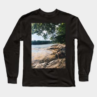Sunny Maine Rocky Beach Long Sleeve T-Shirt